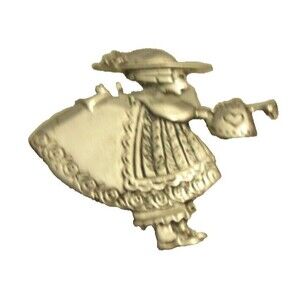 Mary Engelbreit Bloom Sterling Pin Brooch Gardening Girl Vintage Retired